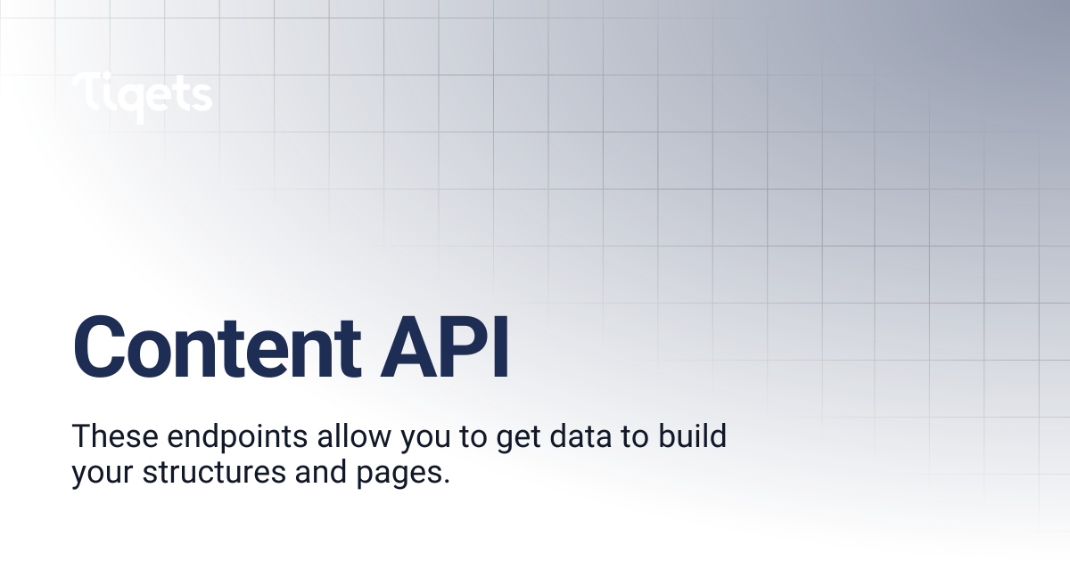 Content API | Tiqets for developers